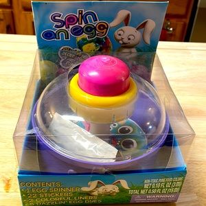 Easter Egg Spinner- 22 Stickers- 5 Egg Dyes- 2 Liners